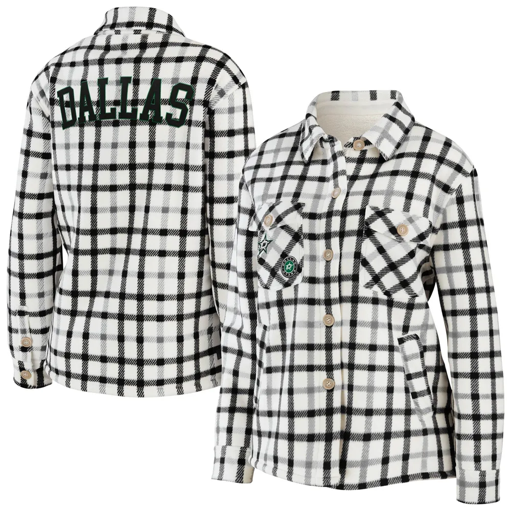 Women's Wear by Erin Andrews Oatmeal St. Louis Blues Plaid Button-Up Shirt Jacket Size: Small