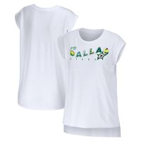 Women's WEAR by Erin Andrews White Dallas Stars Greetings From Muscle T-Shirt