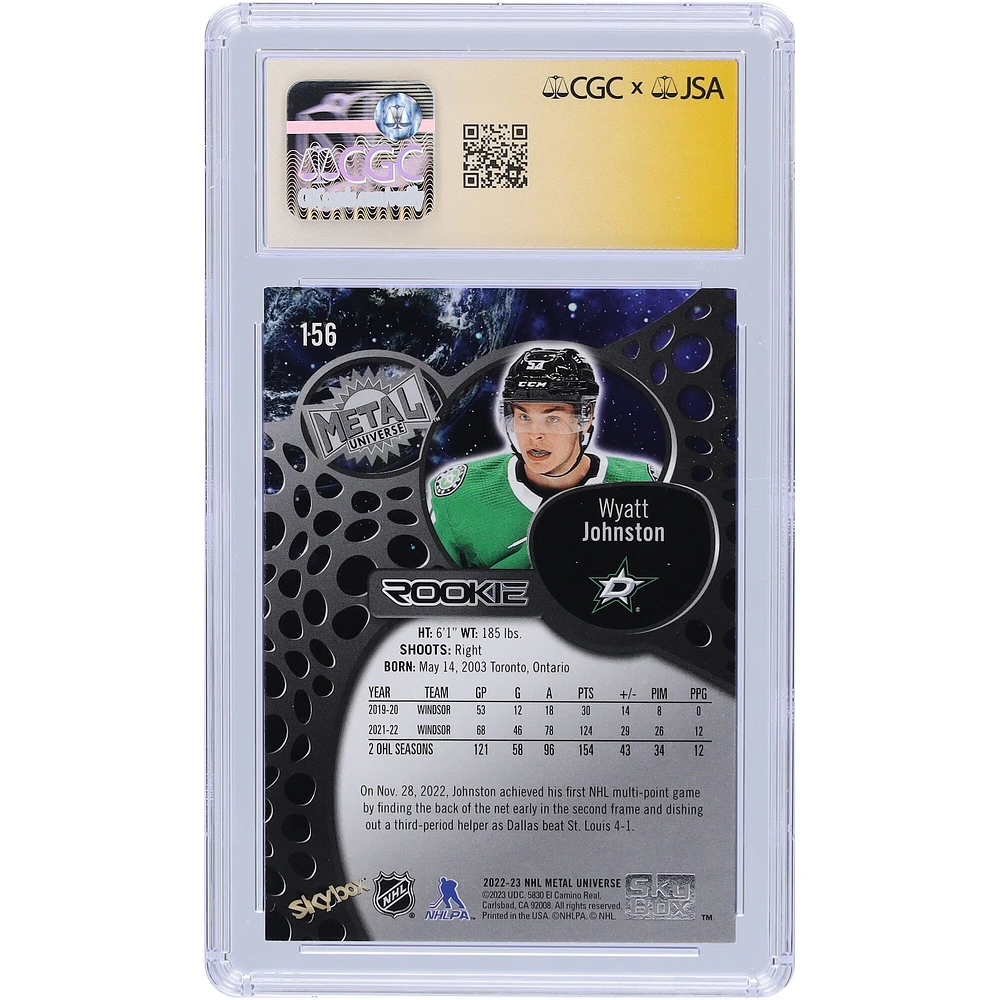 Wyatt Johnston Dallas Stars Autographed 2022-23 Upper Deck Metal Universe #156 CGC Fanatics Witnessed Authenticated 9/10 Rookie Card