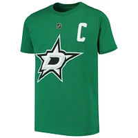 T-shirt avec nom et numéro de joueur des Stars Dallas, Jamie Benn Kelly, vert, pour jeunes