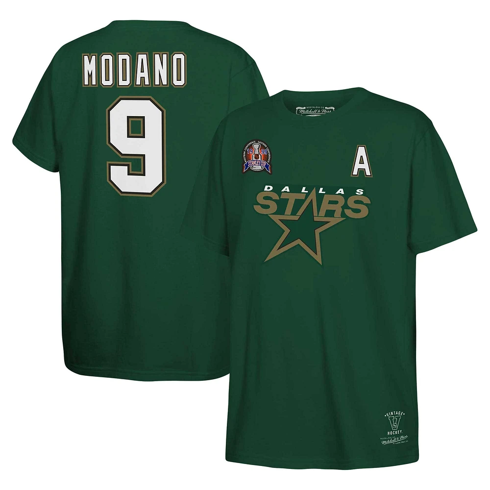 Mitchell & Ness Mike Modano Kelly Green Dallas Stars Nom et numéro T-shirt