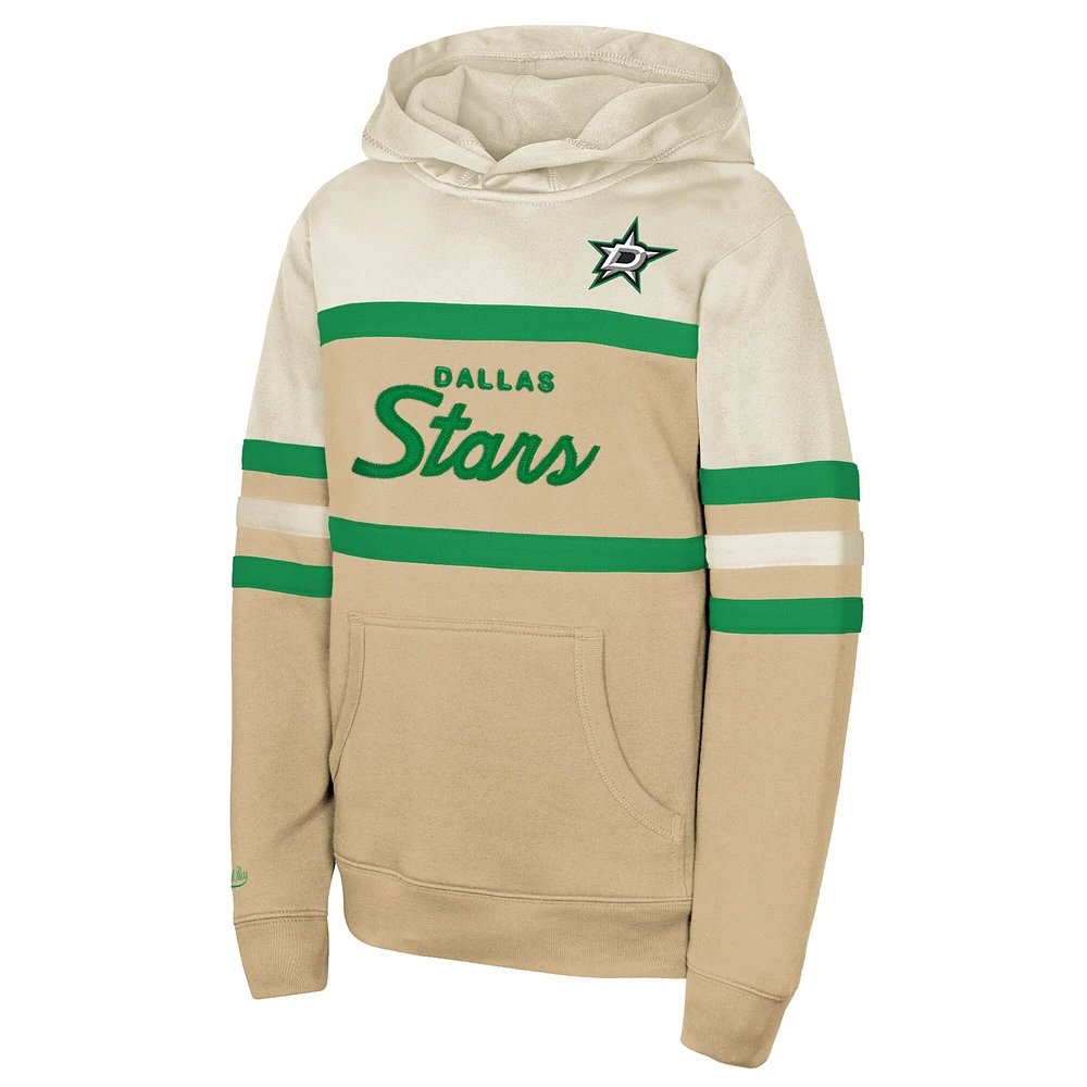 Youth Mitchell & Ness Tan Dallas Stars Head Coach Pullover Hoodie