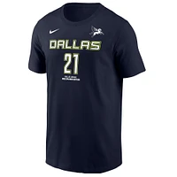 Men's Nike DiJonai Carrington Navy Dallas Wings Explorer Edition Name & Number T-Shirt