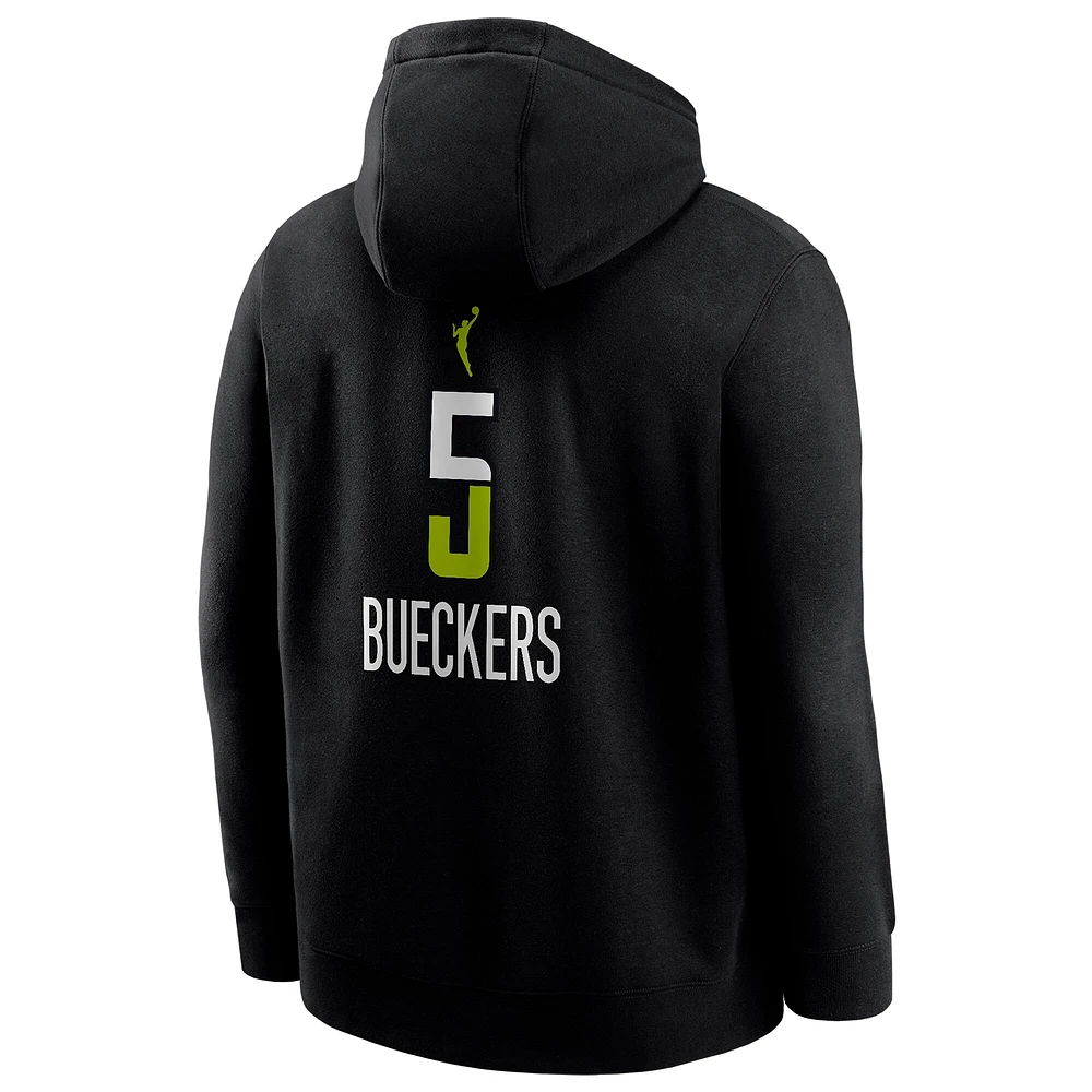 Sweat à capuche Nike Paige Bueckers pour homme, édition Rebel, nom et numéro, noir, Dallas Wings, draft WNBA 2025