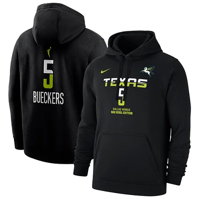 Sweat à capuche Nike Paige Bueckers pour homme, édition Rebel, nom et numéro, noir, Dallas Wings, draft WNBA 2025