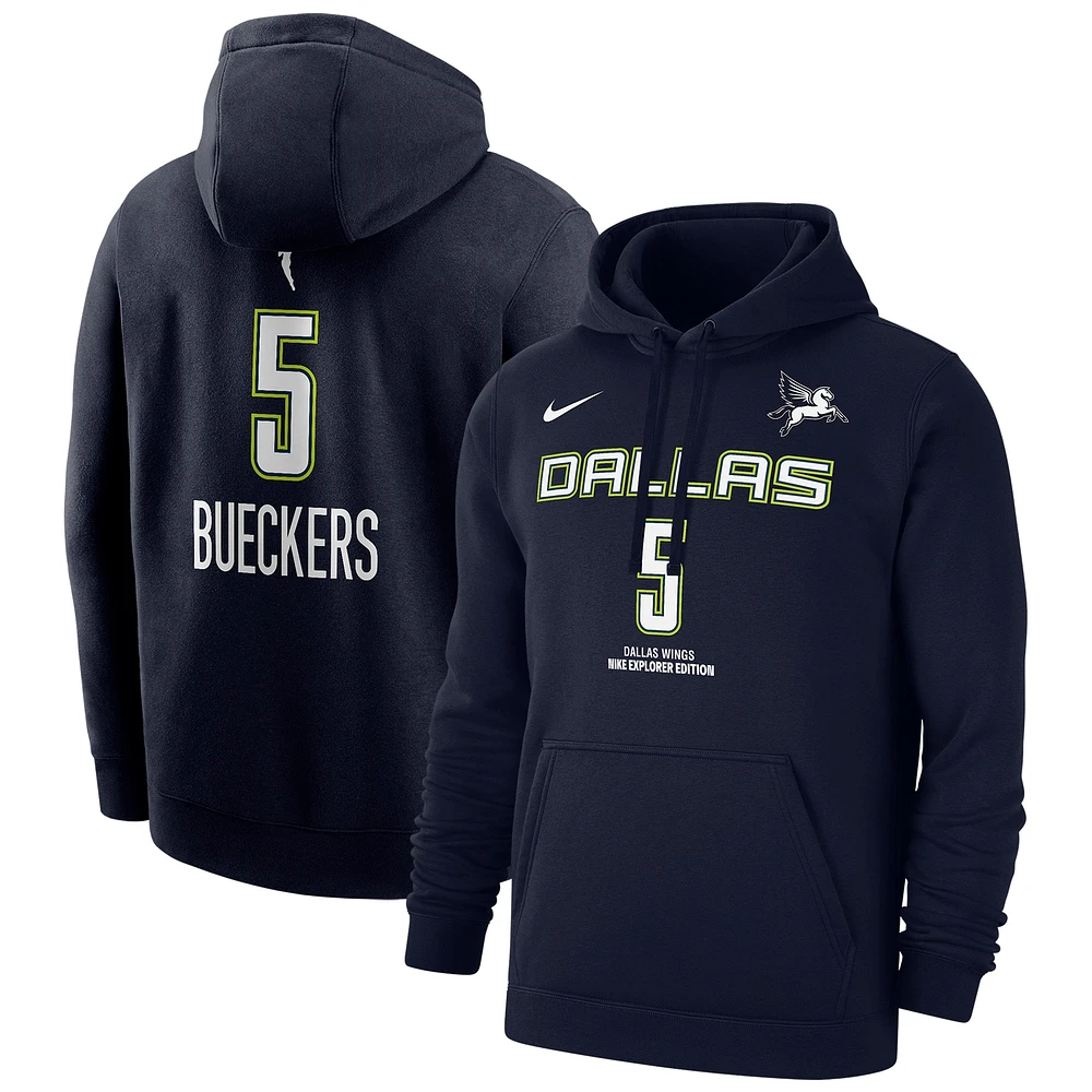 Sweat à capuche Nike Paige Bueckers bleu marine Dallas Wings 2025 WNBA Draft Explorer Edition avec nom et numéro