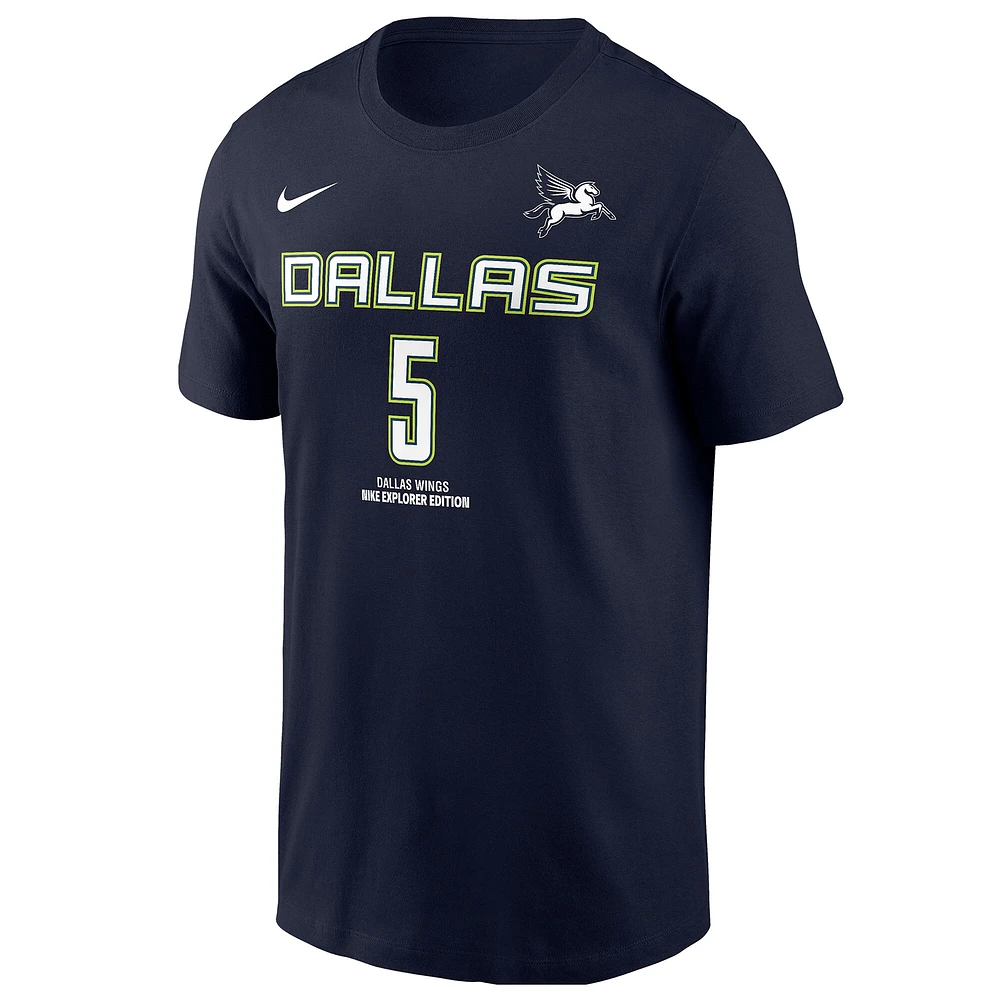 Men's Nike Paige Bueckers Navy Dallas Wings 2025 WNBA Draft Explorer Edition Name & Number T-Shirt