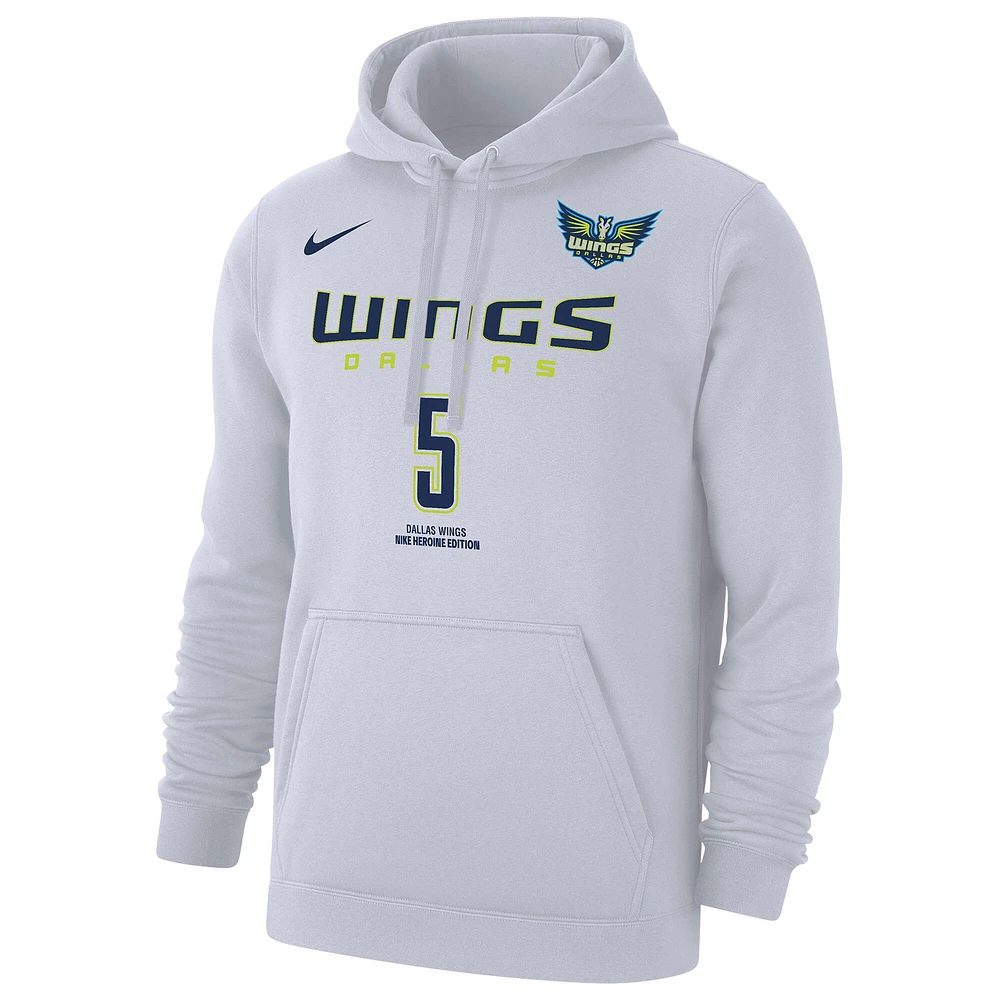 Men's Nike Paige Bueckers White Dallas Wings 2025 WNBA Draft Heroine Edition Name & Number Pullover Hoodie