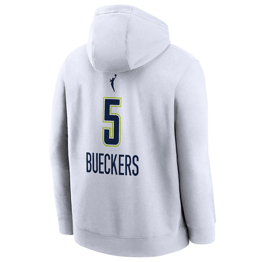 Men's Nike Paige Bueckers White Dallas Wings 2025 WNBA Draft Heroine Edition Name & Number Pullover Hoodie