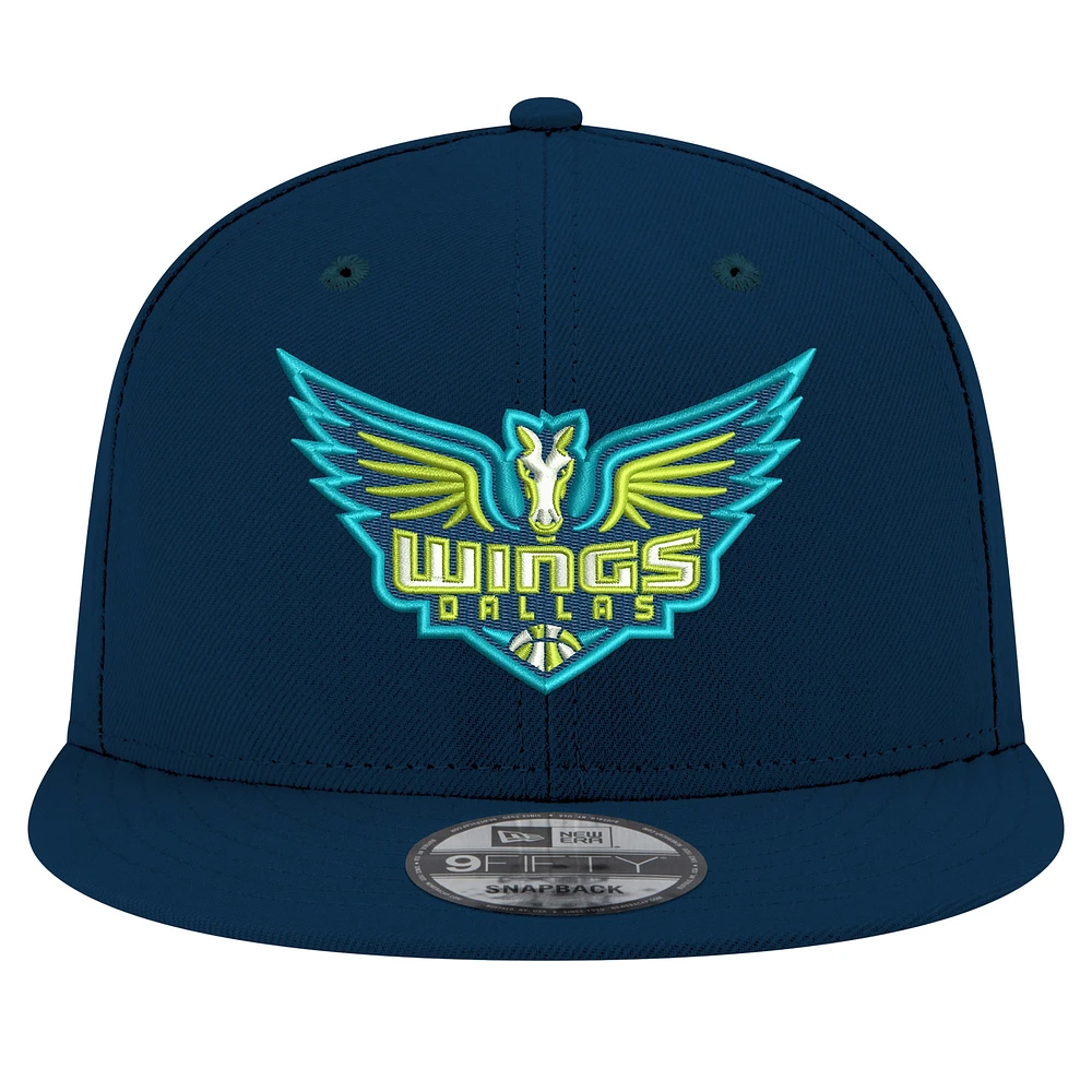 Unisex New Era Navy Dallas Wings Logo 9FIFTY Snapback Hat