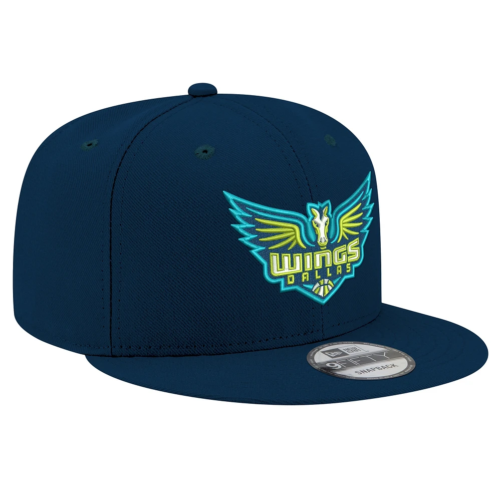 Unisex New Era Navy Dallas Wings Logo 9FIFTY Snapback Hat