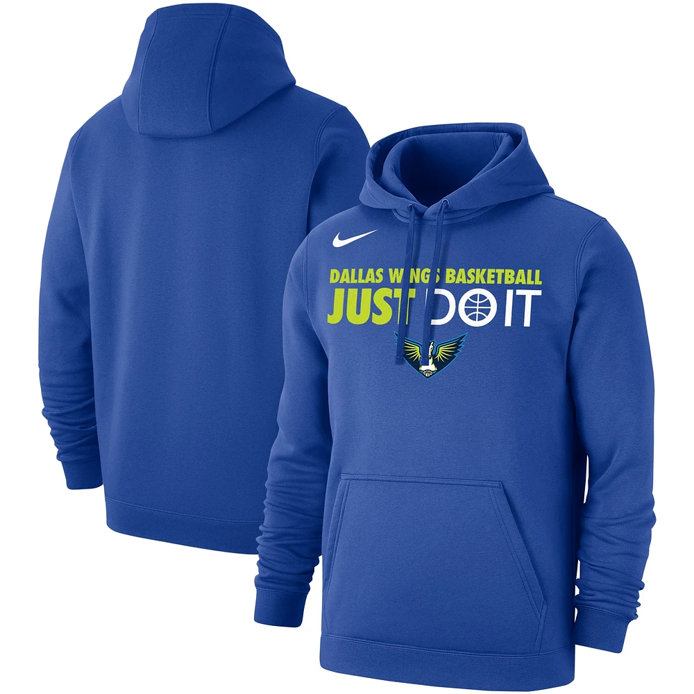 Unisex Nike Blue Dallas Wings Just Do It Club Pullover Hoodie