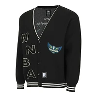 Cardigan unisexe round21 noir Dallas Wings Campus Fit à boutons complets