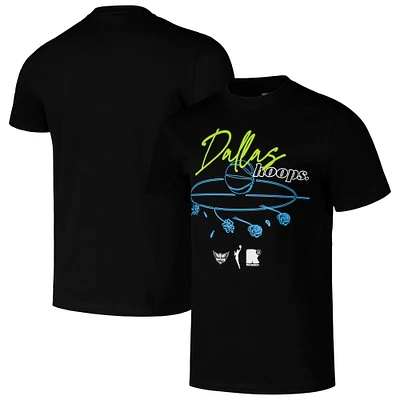 Unisex round21 Black Dallas Wings Hoops T-Shirt