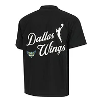 Unisex round21  Black Dallas Wings Lucky Strike Full-Button Bowling Shirt