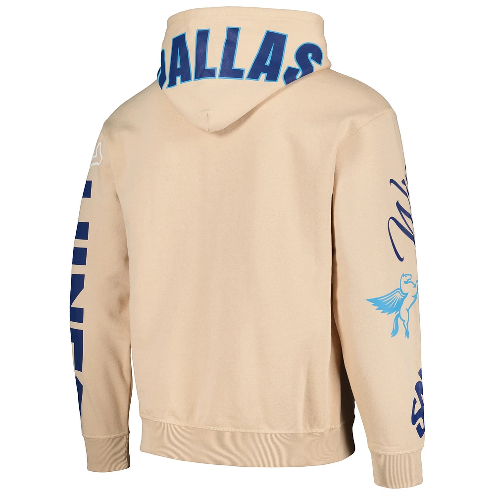 Unisex The Wild Collective Cream Dallas Wings Graffiti Acid Wash Pullover Hoodie