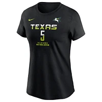 T-shirt Nike Paige Bueckers noir pour femme, Dallas Wings, édition Rebel Draft WNBA 2025, avec nom et numéro