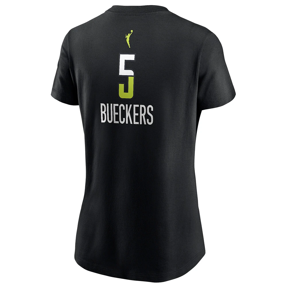 T-shirt Nike Paige Bueckers noir pour femme, Dallas Wings, édition Rebel Draft WNBA 2025, avec nom et numéro
