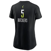 T-shirt Nike Paige Bueckers noir pour femme, Dallas Wings, édition Rebel Draft WNBA 2025, avec nom et numéro