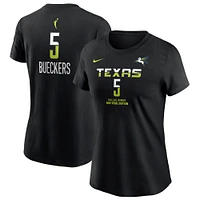T-shirt Nike Paige Bueckers noir pour femme, Dallas Wings, édition Rebel Draft WNBA 2025, avec nom et numéro