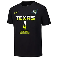 Youth Nike Jacy Sheldon Black Dallas Wings Draft Rebel Edition Name & Number T-Shirt