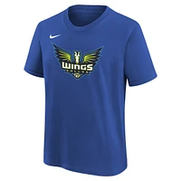 T-shirt Nike Royal Dallas Wings Essential avec logo pour jeune