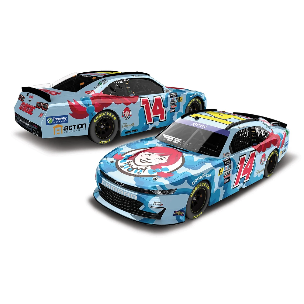 Action Racing Daniel Suarez 2024 #14 Wendy's Xfinity Series 1:64 Regular Paint Die-Cast Chevrolet Camaro