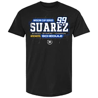 Men's Checkered Flag Sports Black Daniel Suarez 2025 NASCAR Cup Series Schedule T-Shirt