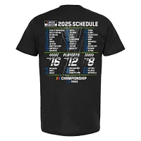 Men's Checkered Flag Sports Black Daniel Suarez 2025 NASCAR Cup Series Schedule T-Shirt