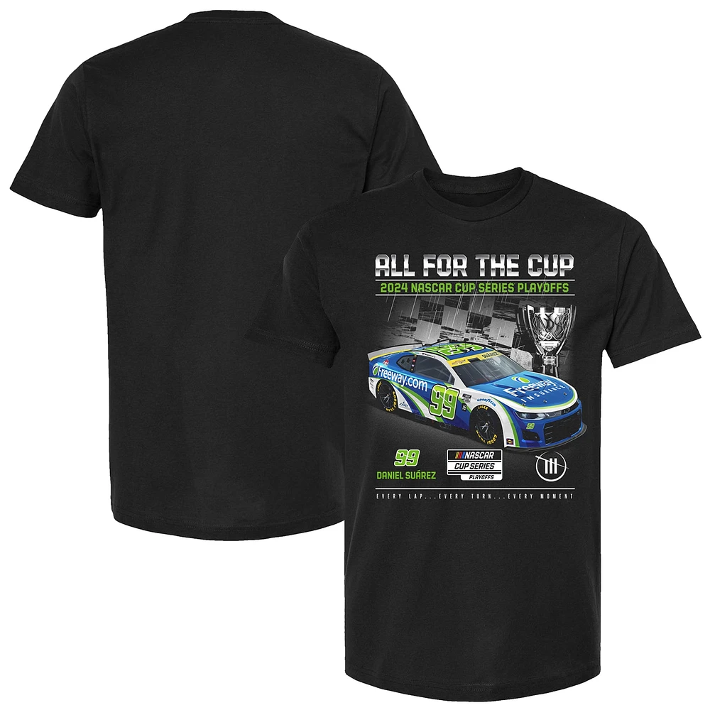 Collection Trackhouse Racing Team pour hommesT-shirt noir Daniel Suarez 2024 NASCAR Cup Series Playoff Freeway Insurance