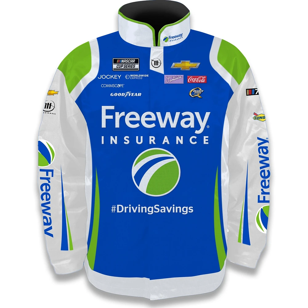 Men's Trackhouse Racing Team Collection  Black Daniel Suarez Freeway Insurance Nylon Uniform Full-Snap Jacket