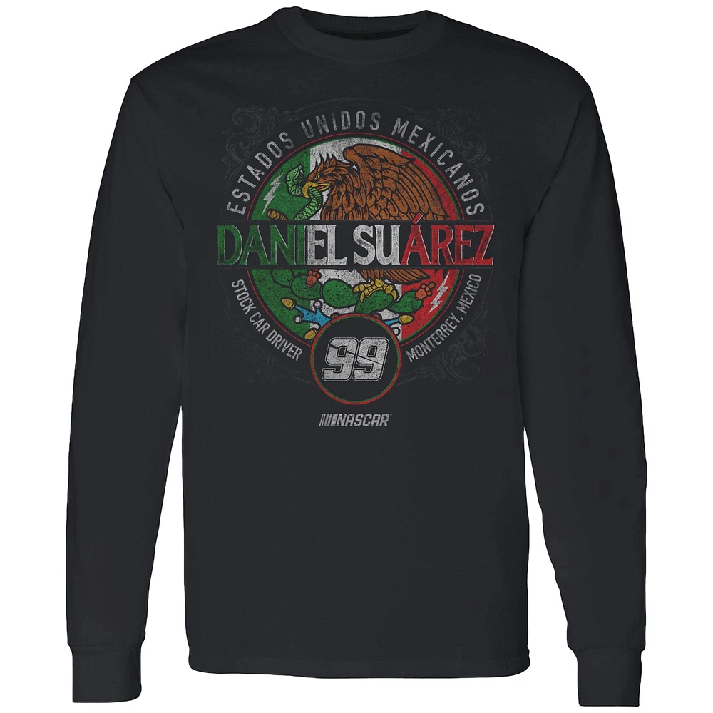 Men's Trackhouse Racing Team Collection  Black Daniel Suarez Pancho Long Sleeve T-Shirt