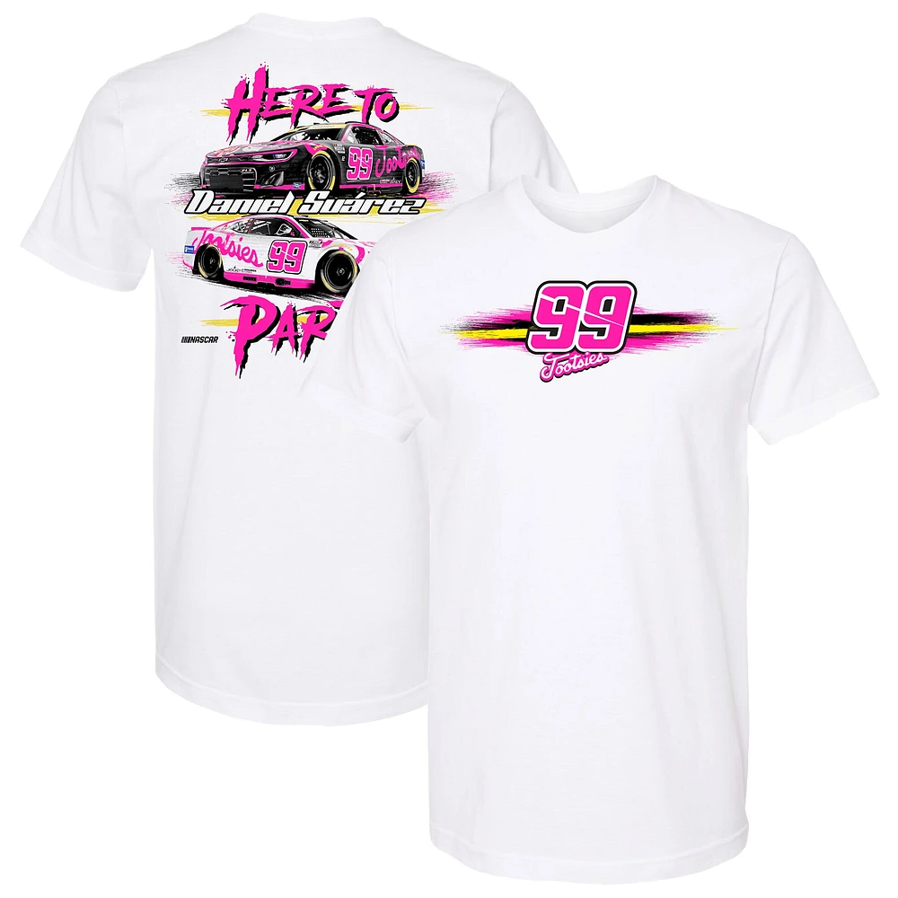 T-shirt blanc pour homme de la collection Trackhouse Racing Team Daniel Suarez Tootsie's Cruisin Car