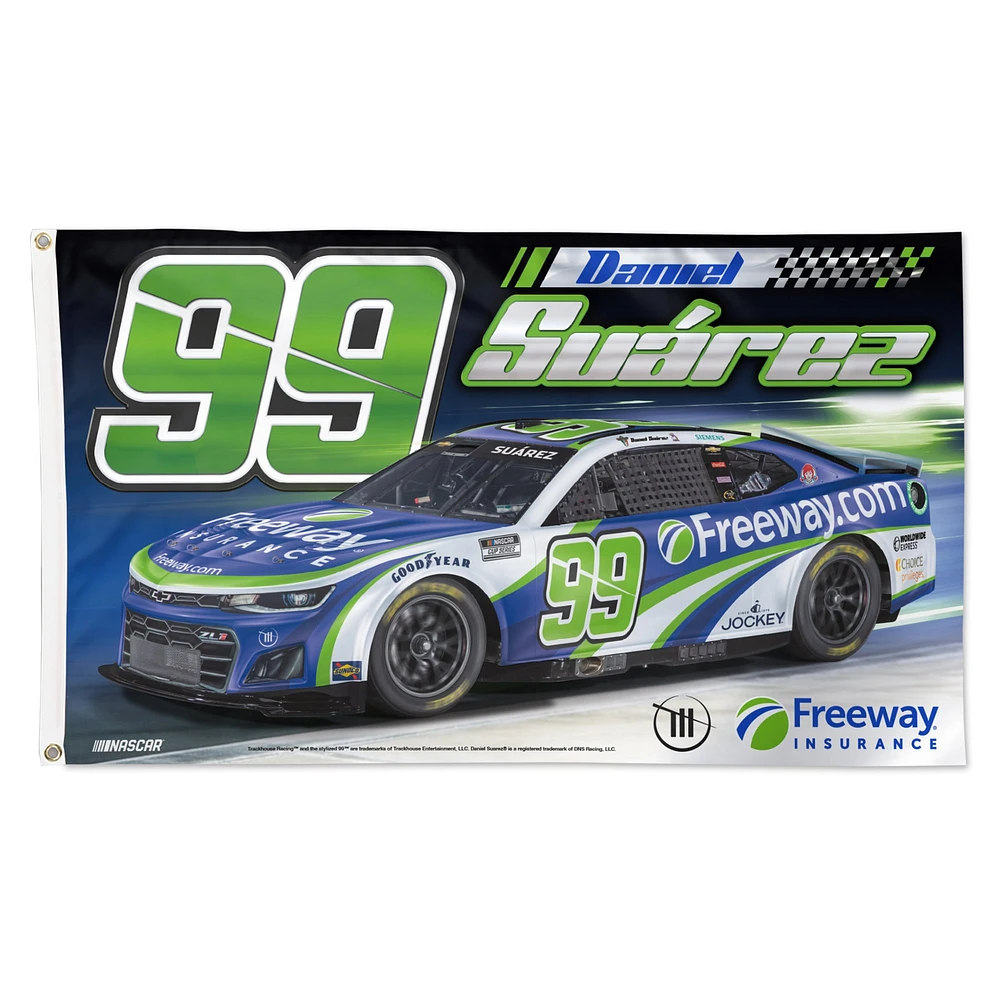 WinCraft Daniel Suarez Freeway Drapeau de luxe unilatéral 3' x 5'