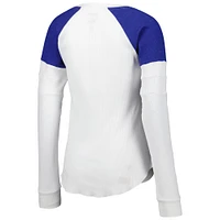 Women's G-III 4Her by Carl Banks White Daniel Suarez Action Tri-Blend Thermal Raglan Long Sleeve T-Shirt