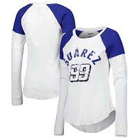 T-shirt à manches longues raglan thermique tri-mélange action Daniel Suarez G-III 4Her by Carl Banks pour femmes, blanc