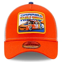 Casquette de camionneur réglable en A Darrell Waltrip Legends 9FORTY New Era orange/blanc pour homme