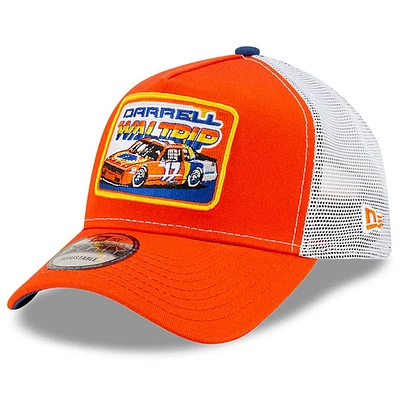 Casquette de camionneur réglable en A Darrell Waltrip Legends 9FORTY New Era orange/blanc pour homme