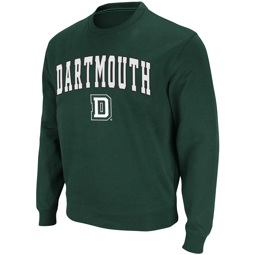 Men's Colosseum Green Dartmouth Big Arch & Logo Tackle Twill Pullover Sweatshirt