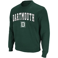 Men's Colosseum Green Dartmouth Big Arch & Logo Tackle Twill Pullover Sweatshirt