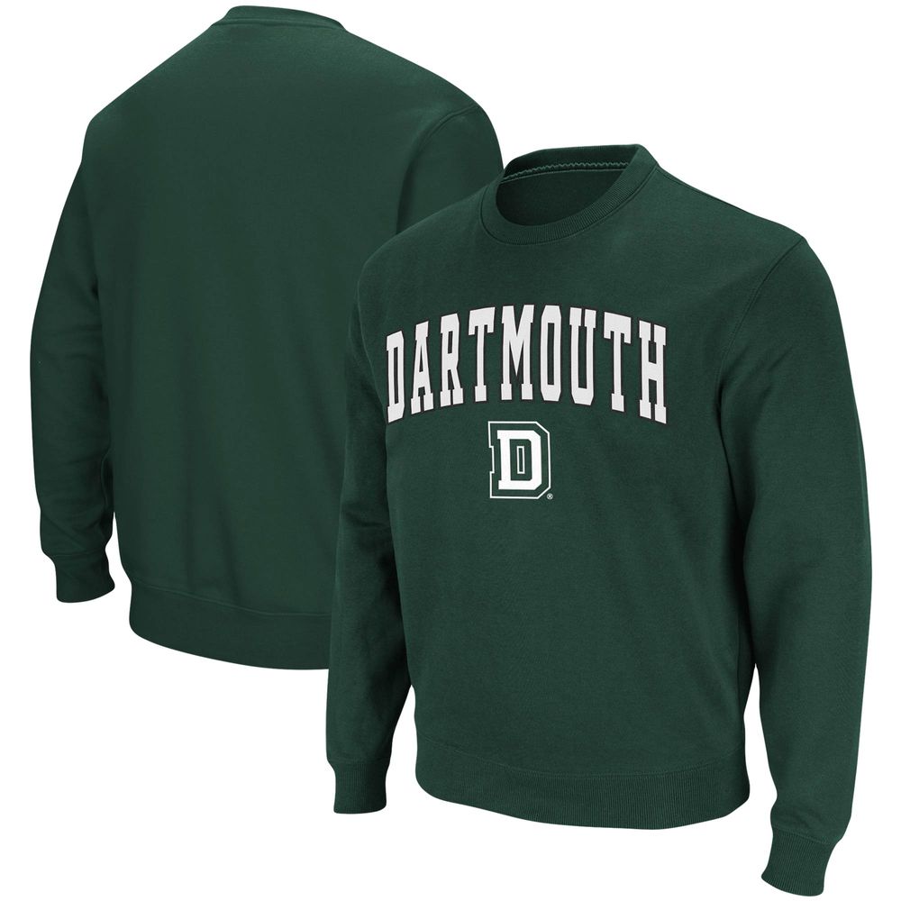 Men's Colosseum Green Dartmouth Big Arch & Logo Tackle Twill Pullover Sweatshirt