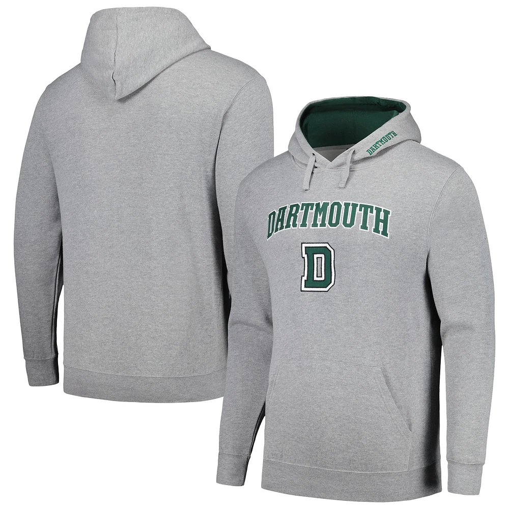 Men's Colosseum  Heather Gray Dartmouth Big Green Arch & Logo Pullover Hoodie