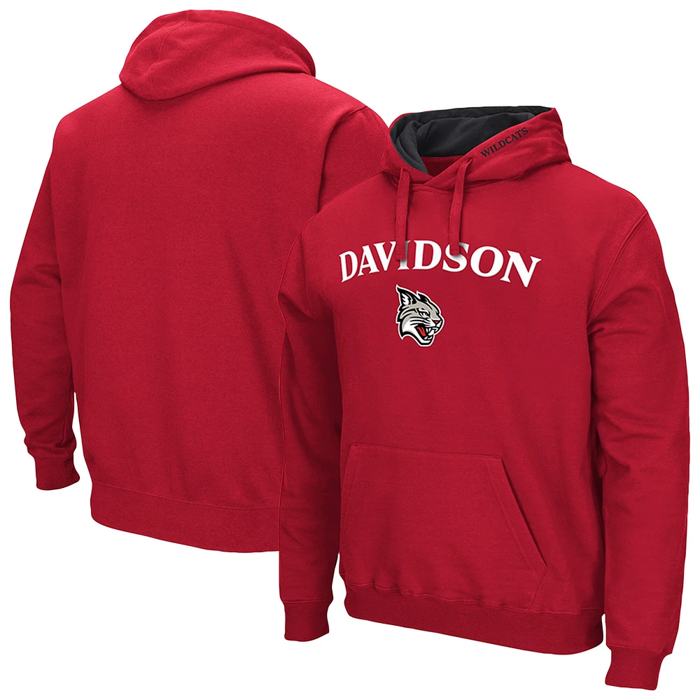 Sweat à capuche Colosseum Red Davidson Wildcats Arch & Logo 3.0 pour hommes