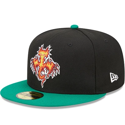 Casquette ajustée New Era Dayton Dragons Marvel x Minor League 59FIFTY pour homme, noir/vert