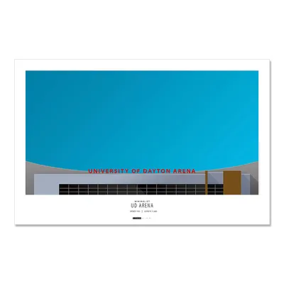 Dayton Flyers 14" x 20" Arena Minimalist Art Giclee