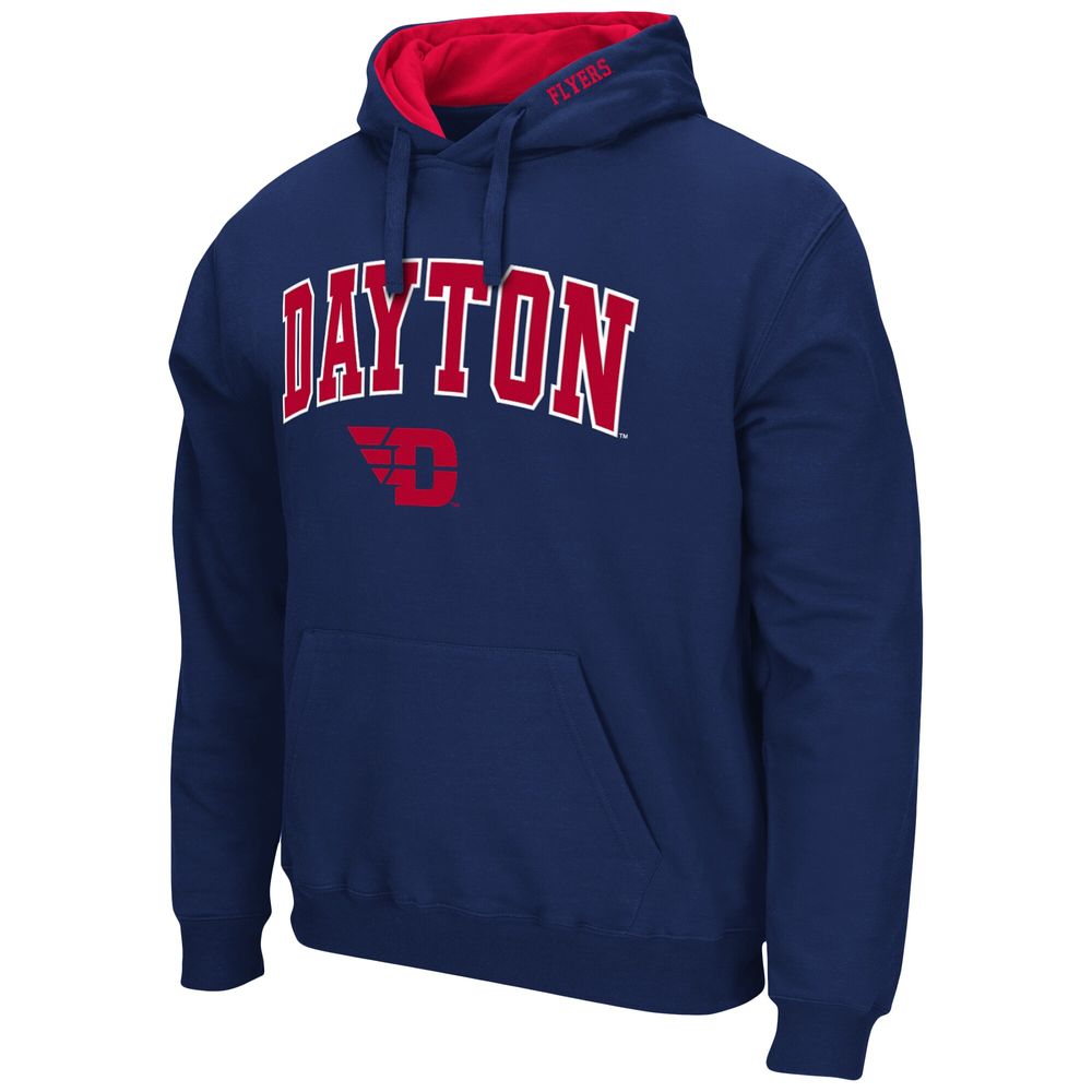 Men's Colosseum Navy Dayton Flyers Arch and Logo Pullover Hoodie