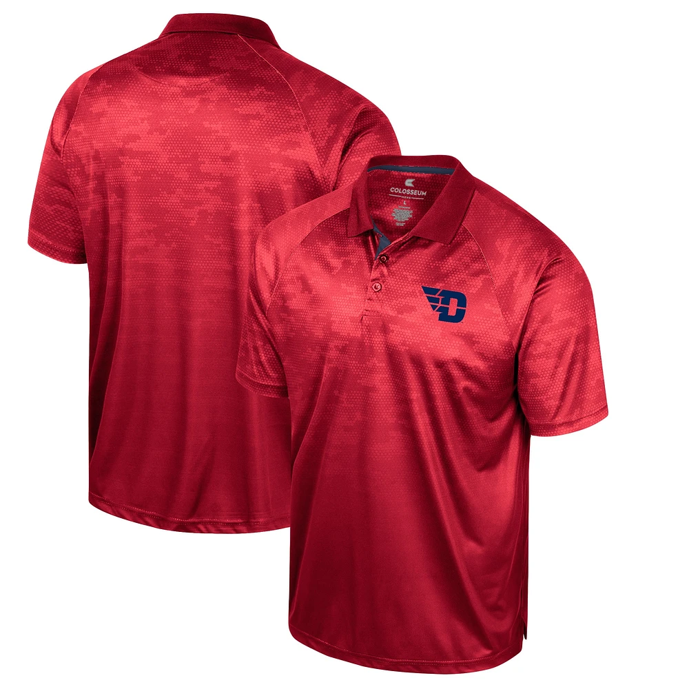 Colosseum Red Dayton Flyers Polo raglan en nid d'abeille pour homme