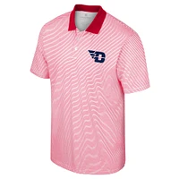 Men's Colosseum White/Red Dayton Flyers Print Stripe Polo