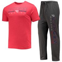 Men's Concepts Sport Heathered Charcoal/Red Dayton Flyers Meter T-Shirt & Pants Sleep Set