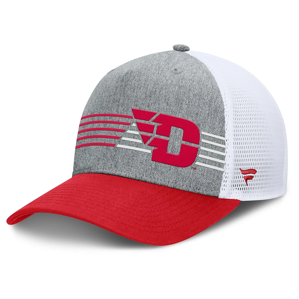 Casquette ajustable pour homme Fanatics Heather Grey/Red Dayton Flyers Profile Trucker